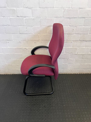 Sturdy Burgundy Office Guest Chair