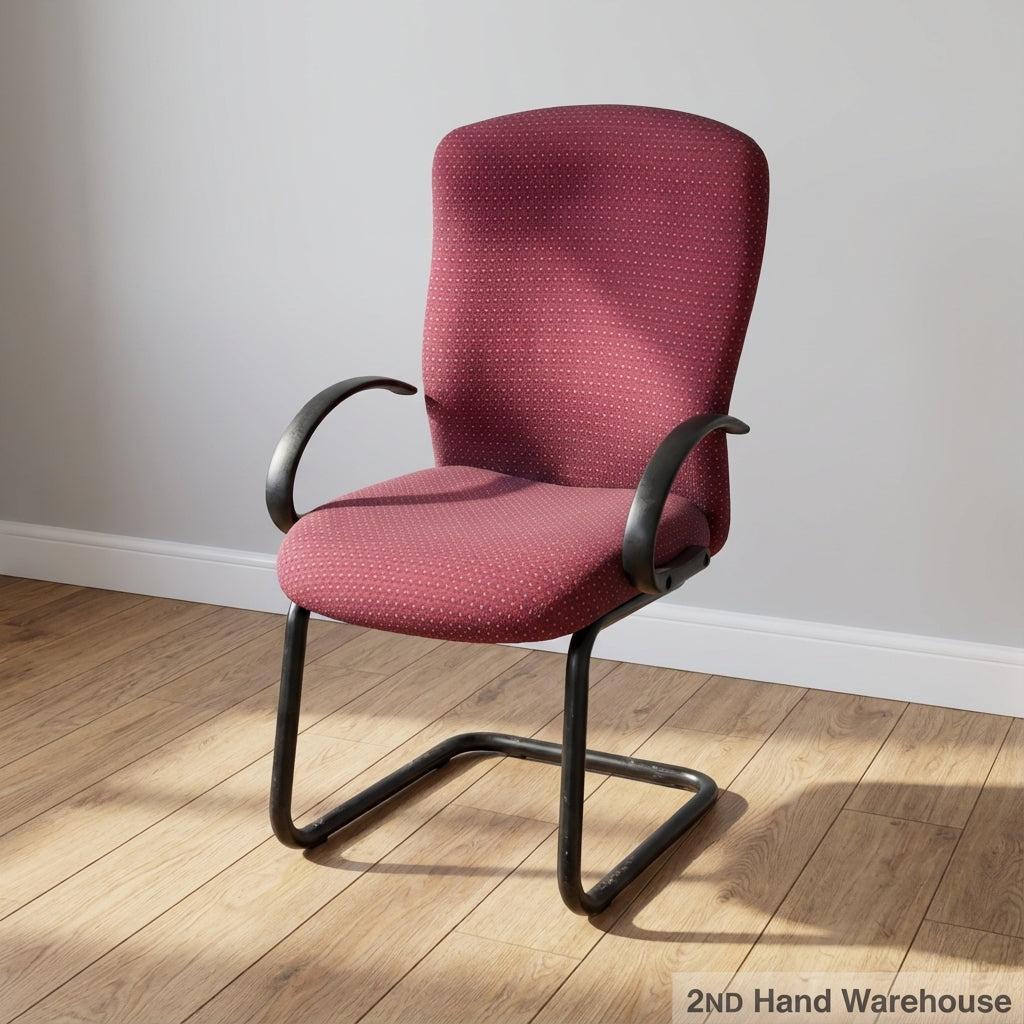 Sturdy Burgundy Office Guest Chair