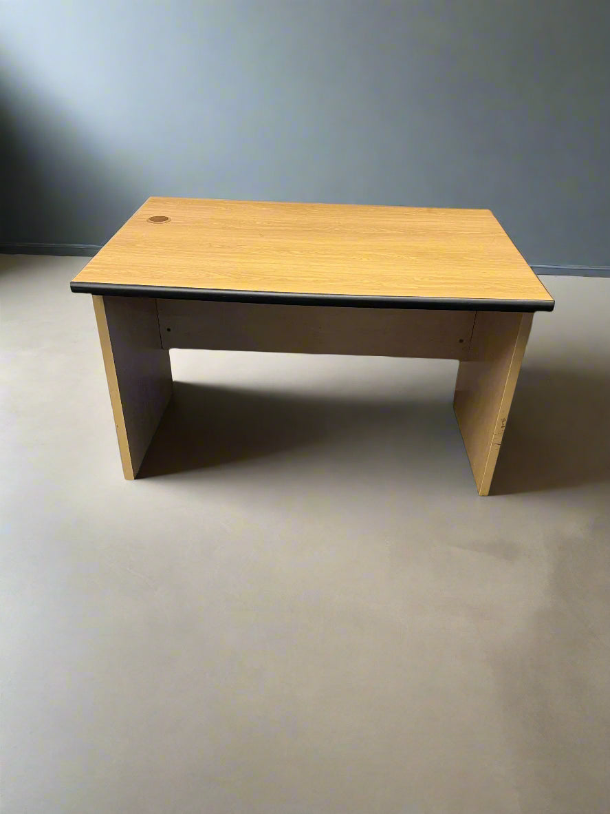 Sturdy Light Wood Office Desk with Minor Scuffs