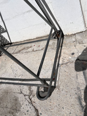 Sturdy Metal Indoor/Outdoor Ladder – Grey Finish, Minor Rust