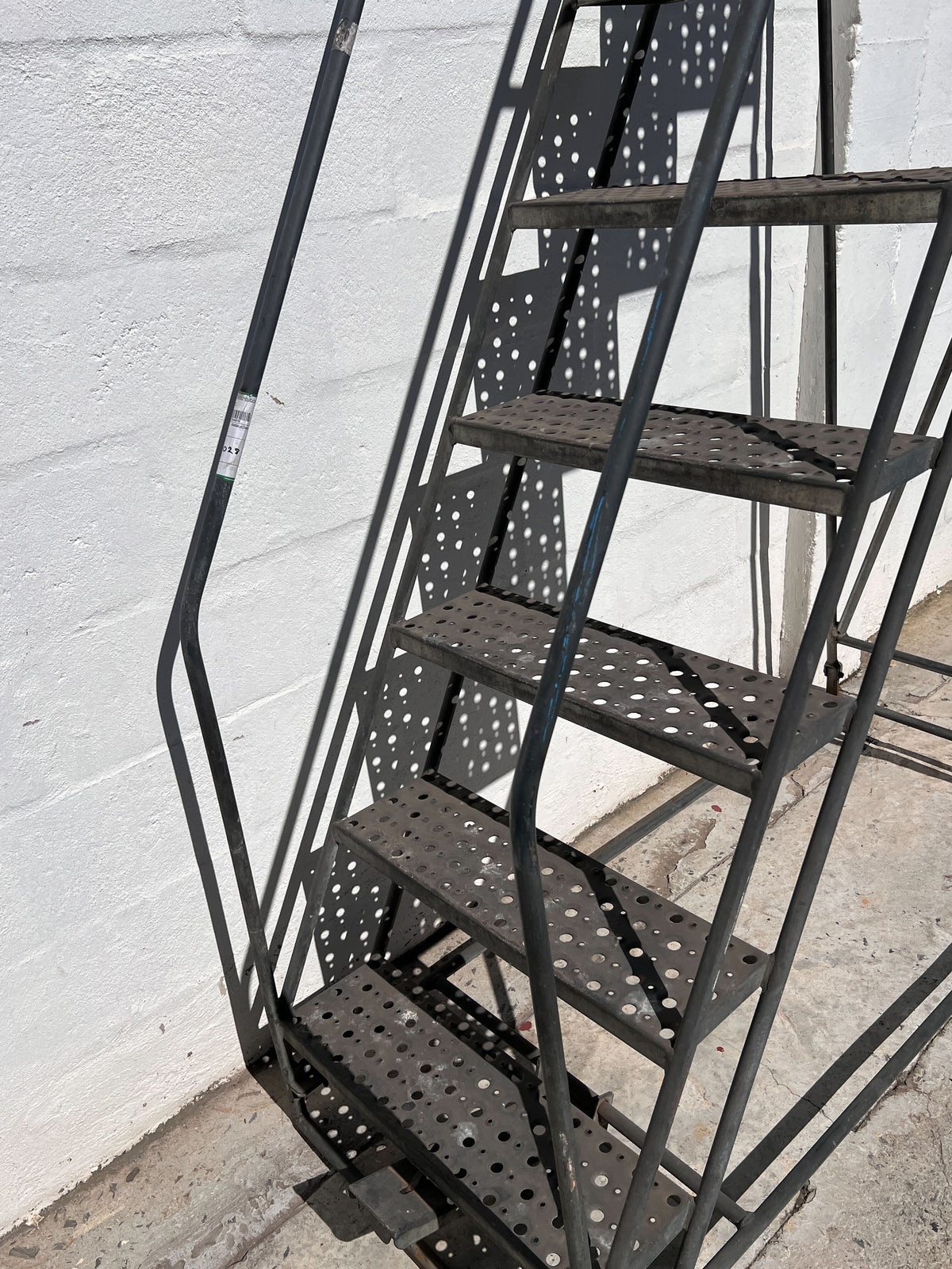 Sturdy Metal Indoor/Outdoor Ladder – Grey Finish, Minor Rust