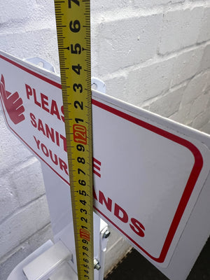 Sturdy White Hand Sanitizer Stand with Signage