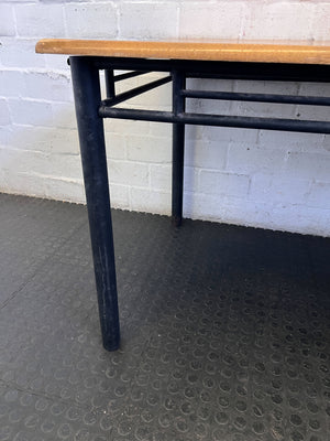 Sturdy Wood-Look & Black Metal Utility Table ✨