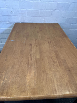 Sturdy Wood-Look & Black Metal Utility Table ✨