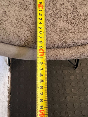 Stylish Beige Fabric Dining Chair with Black Legs – Minor Wear