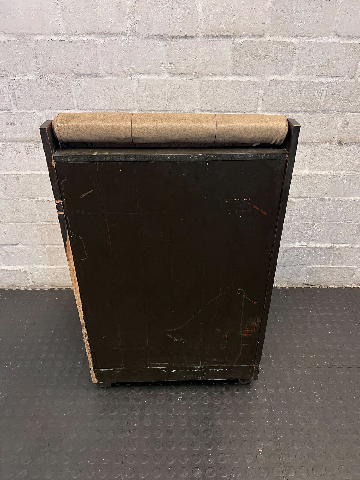 SINGLE SIDED 60CM - Stylish Beige Upholstered Restaurant Booth Seat Wooden Frame - Minor Wear & Tear