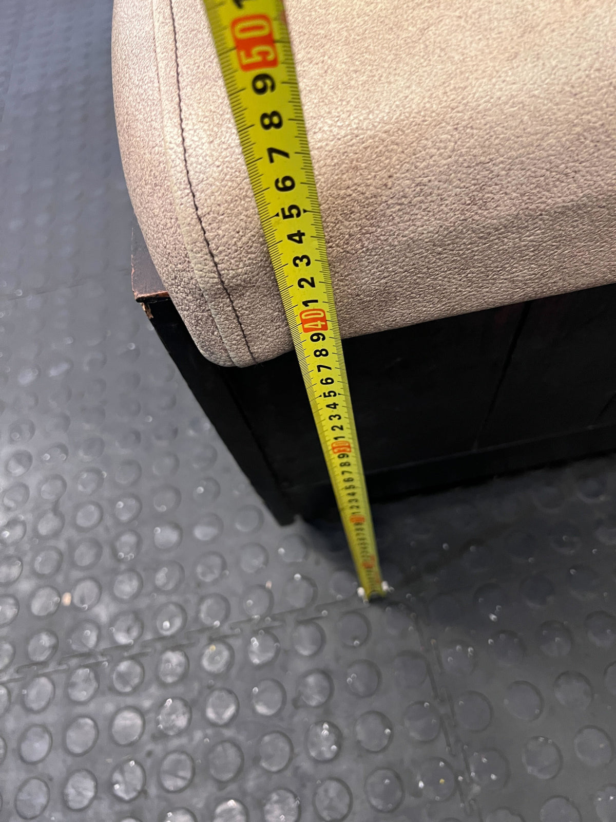 SINGLE SIDED 60CM - Stylish Beige Upholstered Restaurant Booth Seat Wooden Frame - Minor Wear & Tear