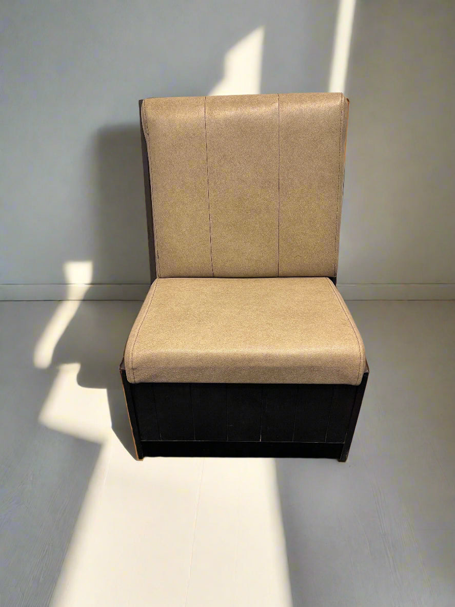 SINGLE SIDED 60CM - Stylish Beige Upholstered Restaurant Booth Seat Wooden Frame - Minor Wear & Tear