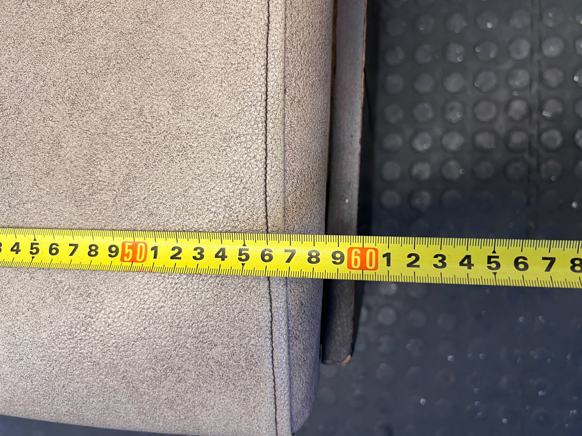 DBL SIDED - 60CM - Stylish Beige Upholstered Restaurant Booth Seat Wooden Frame  – Minor Wear (122 x 57)