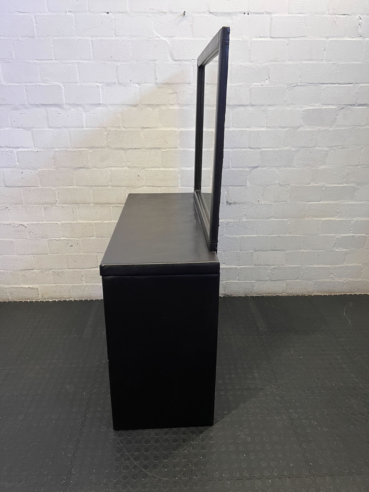 Stylish Black Dressing Table with Mirror & Drawers