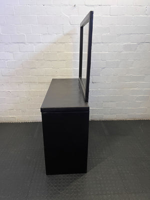 Stylish Black Dressing Table with Mirror & Drawers
