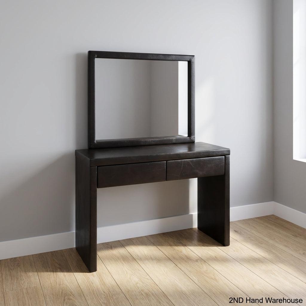 Stylish Black Dressing Table with Mirror & Drawers
