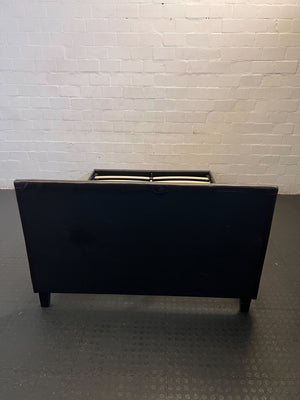 Stylish Black Faux Leather Double Bed Frame with Slats