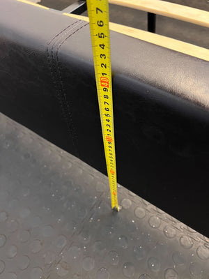 Stylish Black Faux Leather Double Bed Frame with Slatted Base - REDUCED