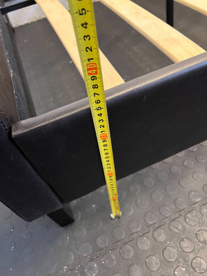 Stylish Black Faux Leather Double Bed Frame with Slatted Base - REDUCED