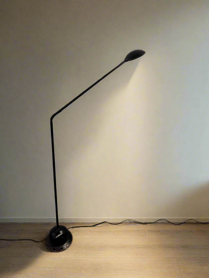 📏 Stylish Black Floor Lamp with Unique Base – Minor Rust
