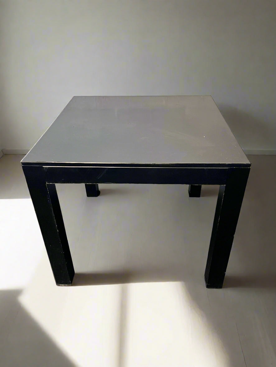Stylish Black Square Table with Minor Scratches
