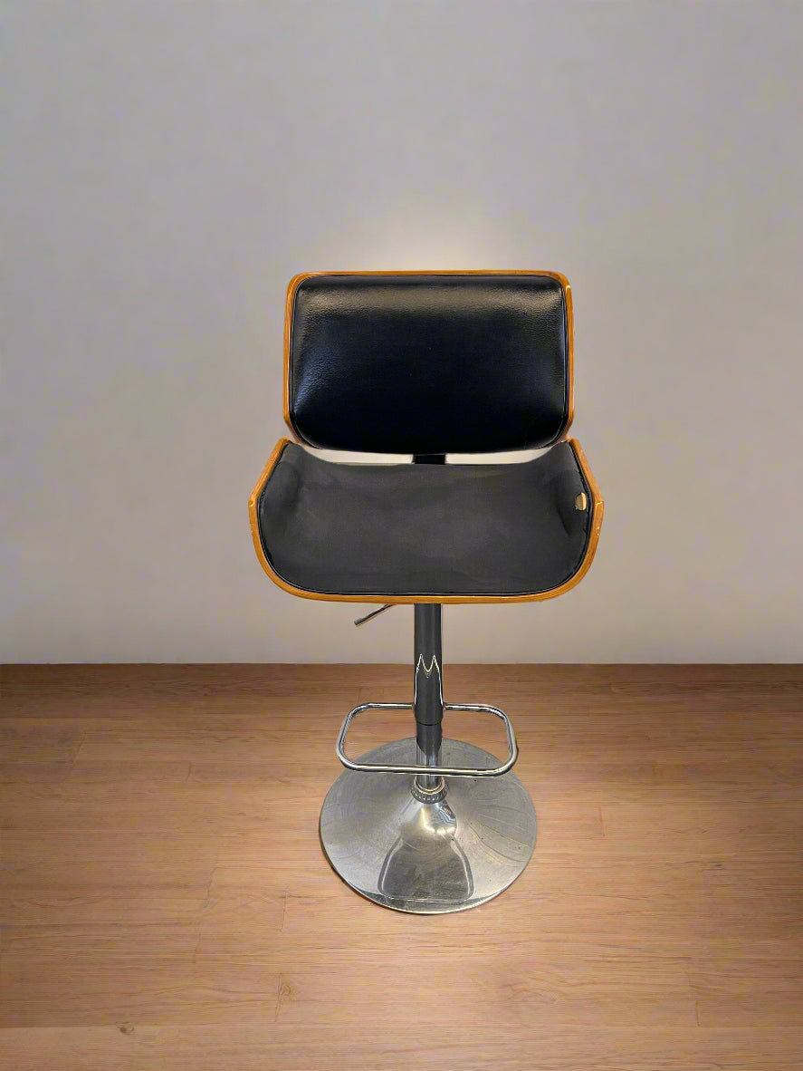 Stylish Black and Orange Adjustable Bar Stool