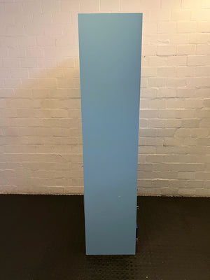 Stylish Blue Storage Cabinet with 4 Drawers and Hanging Rod