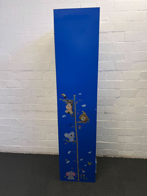 Stylish Blue Storage Unit with Drawers and Hanging Rod