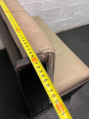 SINGLE SIDED - 110CM - Stylish Beige Upholstered Restaurant Booth Seat Wooden Frame with Minor Scratches