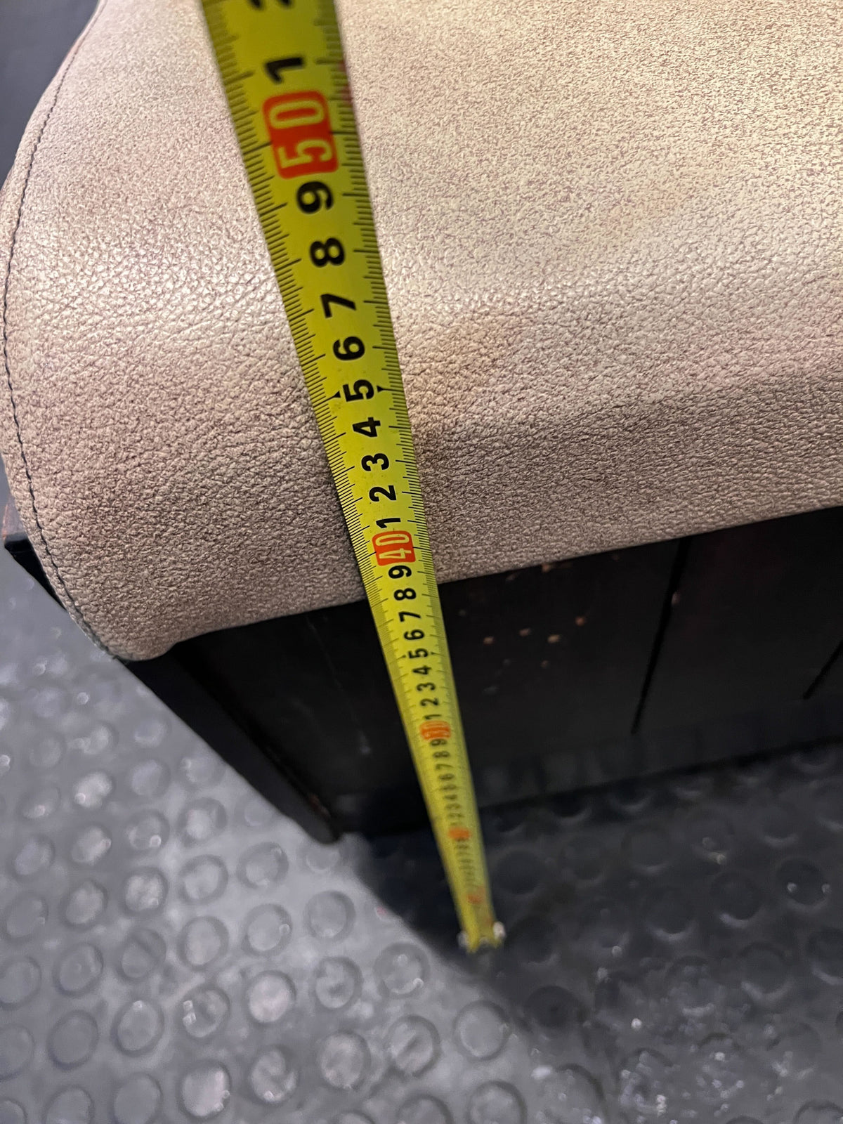 SINGLE SIDED - 110CM - Stylish Beige Upholstered Restaurant Booth Seat Wooden Frame with Minor Scratches