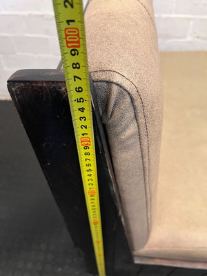 SINGLE SIDED - 110CM - Stylish Beige Upholstered Restaurant Booth Seat Wooden Frame with Minor Scratches