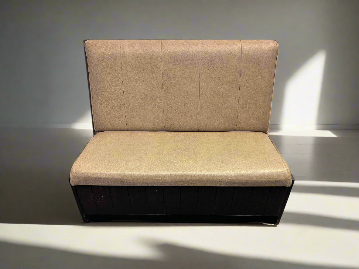 SINGLE SIDED - 110CM - Stylish Beige Upholstered Restaurant Booth Seat Wooden Frame with Minor Scratches