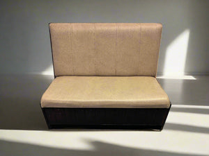 SINGLE SIDED - 110CM - Stylish Beige Upholstered Restaurant Booth Seat Wooden Frame with Minor Scratches