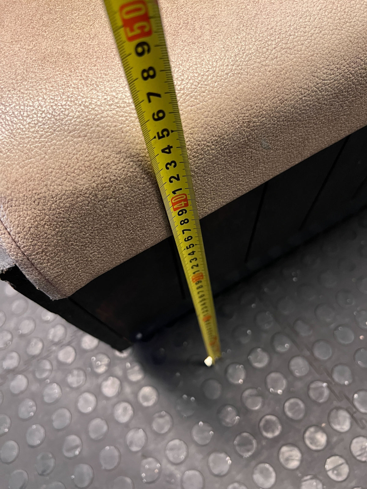 DBL SIDED - 120CM - Stylish Beige Upholstered Restaurant Booth Seat Wooden Frame  – Minimal Wear