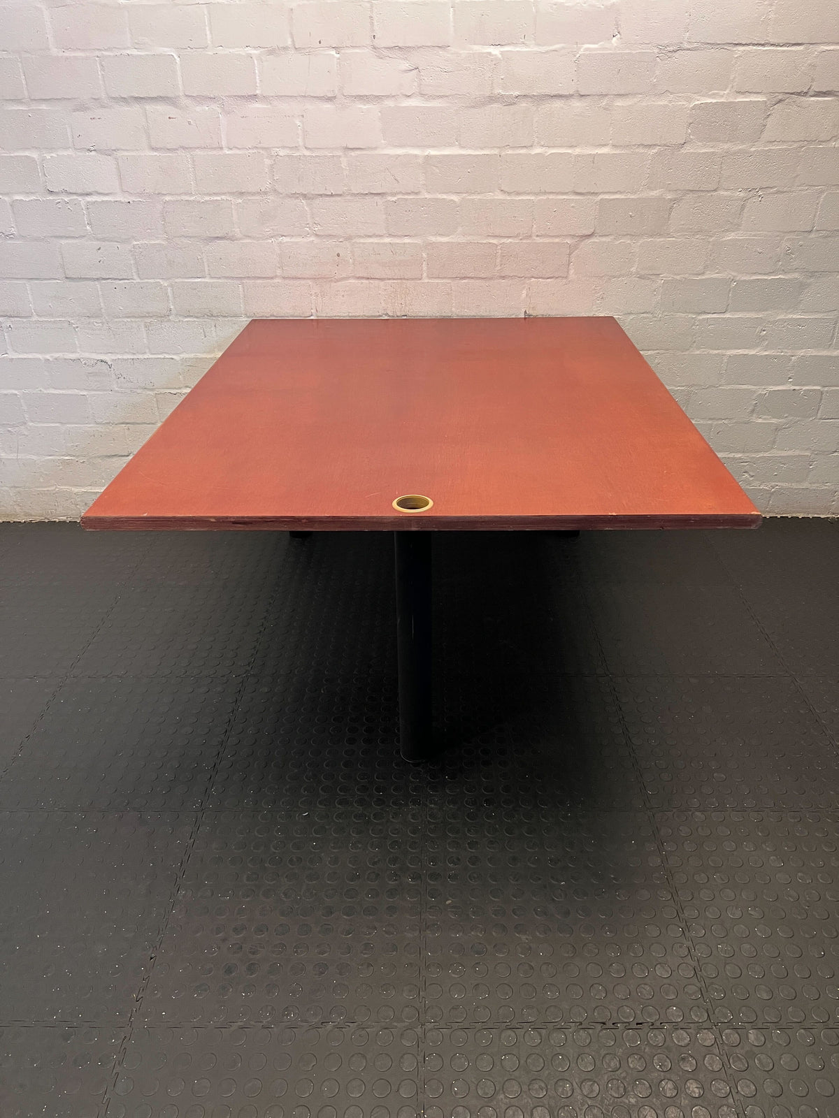 Stylish Cherry Wood Office Desk with Black Legs – Minor Scratches