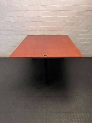 Stylish Cherry Wood Office Desk with Black Legs – Minor Scratches