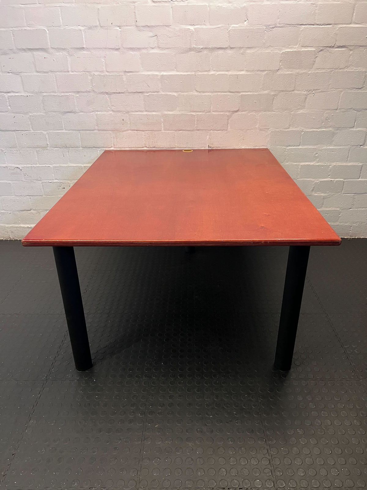 Stylish Cherry Wood Office Desk with Black Legs – Minor Scratches