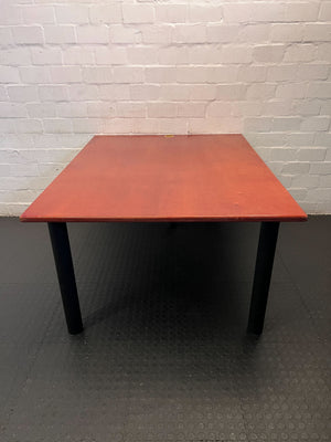 Stylish Cherry Wood Office Desk with Black Legs – Minor Scratches