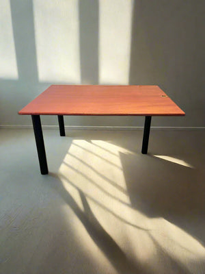 Stylish Cherry Wood Office Desk with Black Legs – Minor Scratches