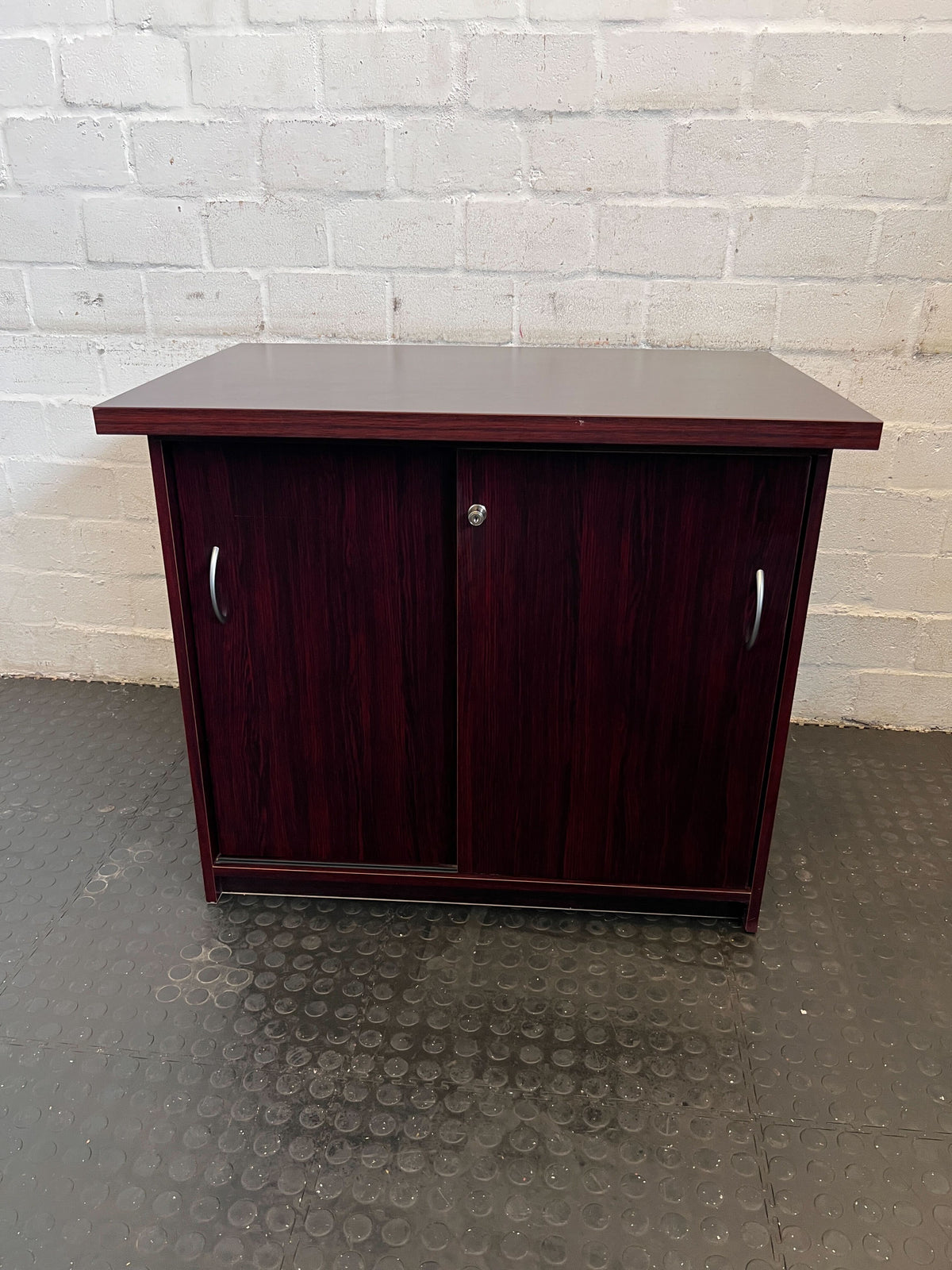 Stylish Dark Wood Storage Cabinet with Lockable Doors - Minor Scratches - REDUCED