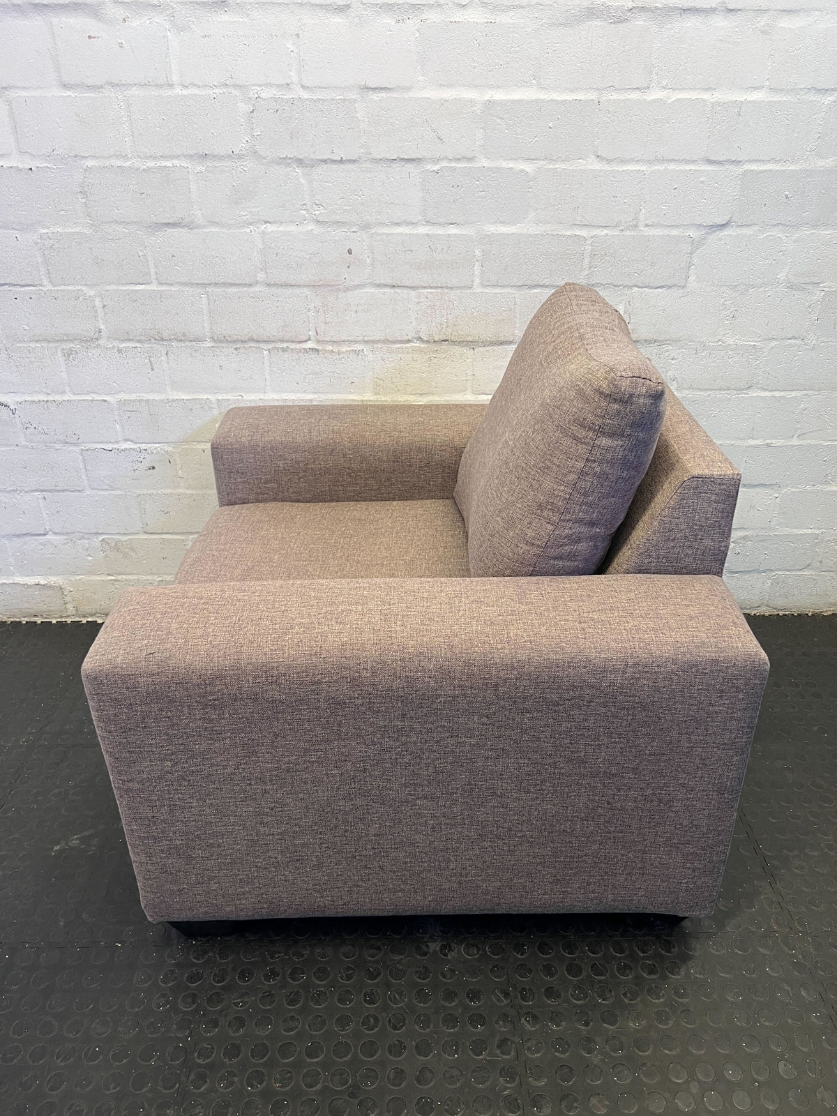 Stylish Grey Fabric Armchair with Minimal Wear