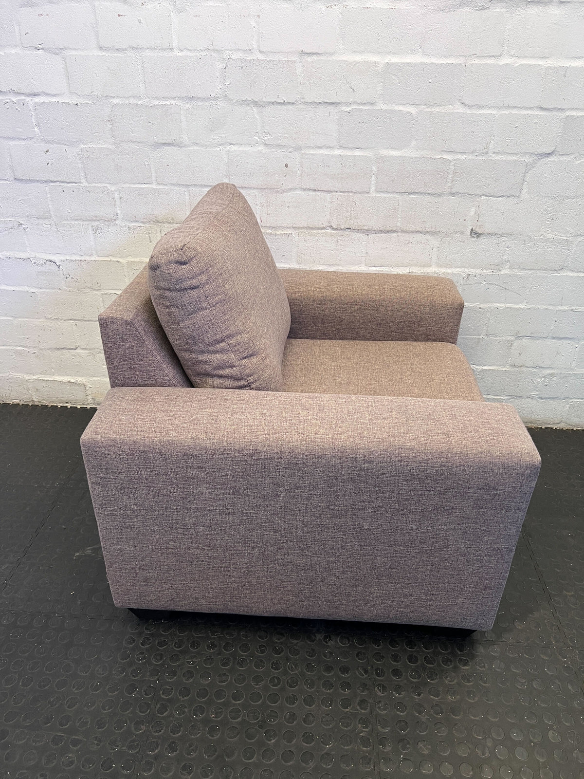 Stylish Grey Fabric Armchair with Minimal Wear