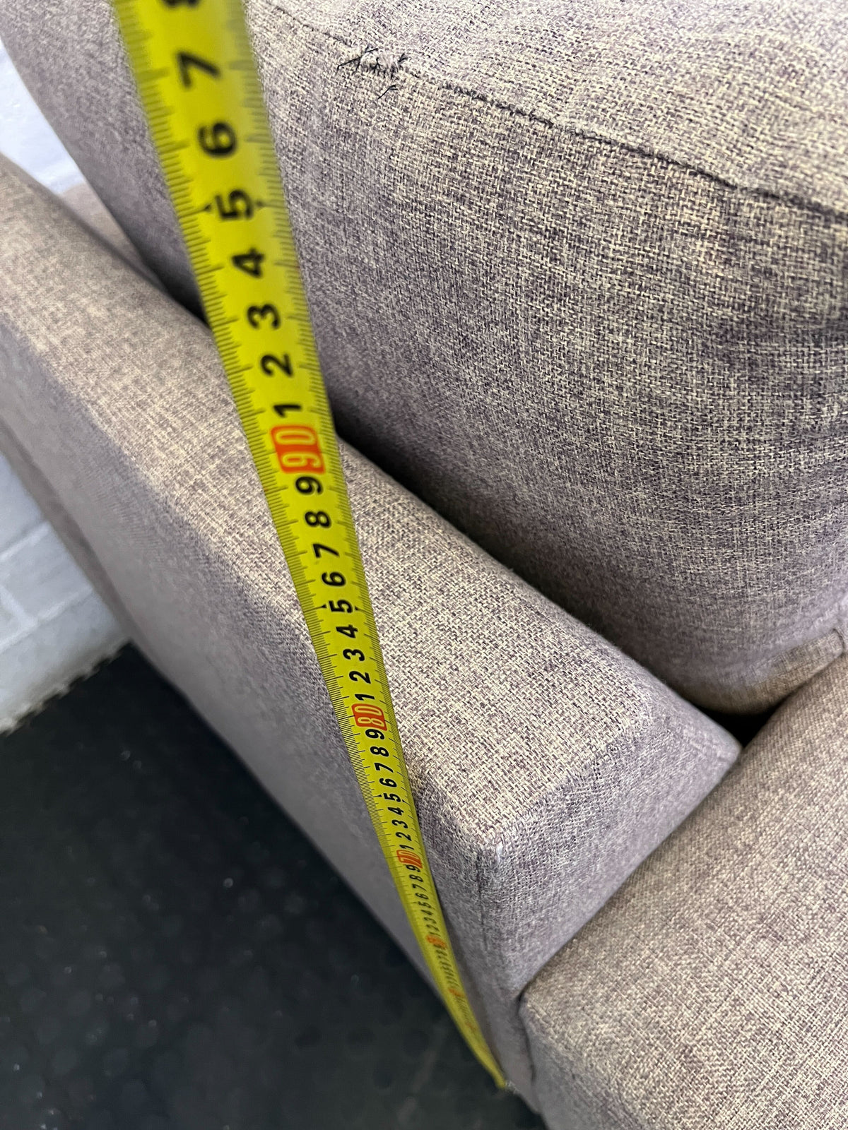 Stylish Grey Fabric Armchair with Minimal Wear