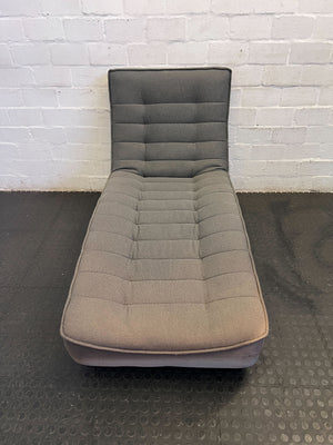 Stylish Grey Fabric Chaise Lounge with Minor Wear