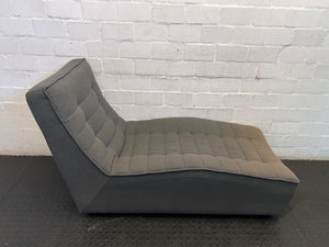 Stylish Grey Fabric Chaise Lounge with Minor Wear