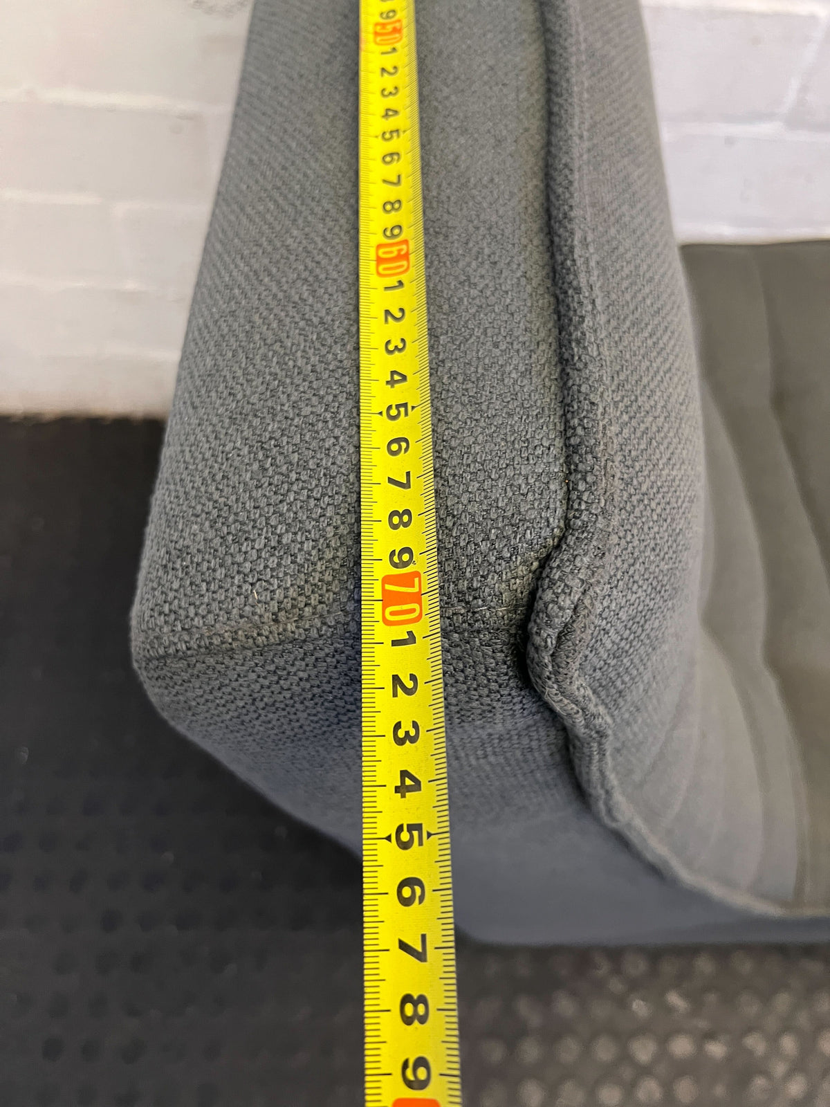 Stylish Grey Fabric Chaise Lounge with Minor Wear