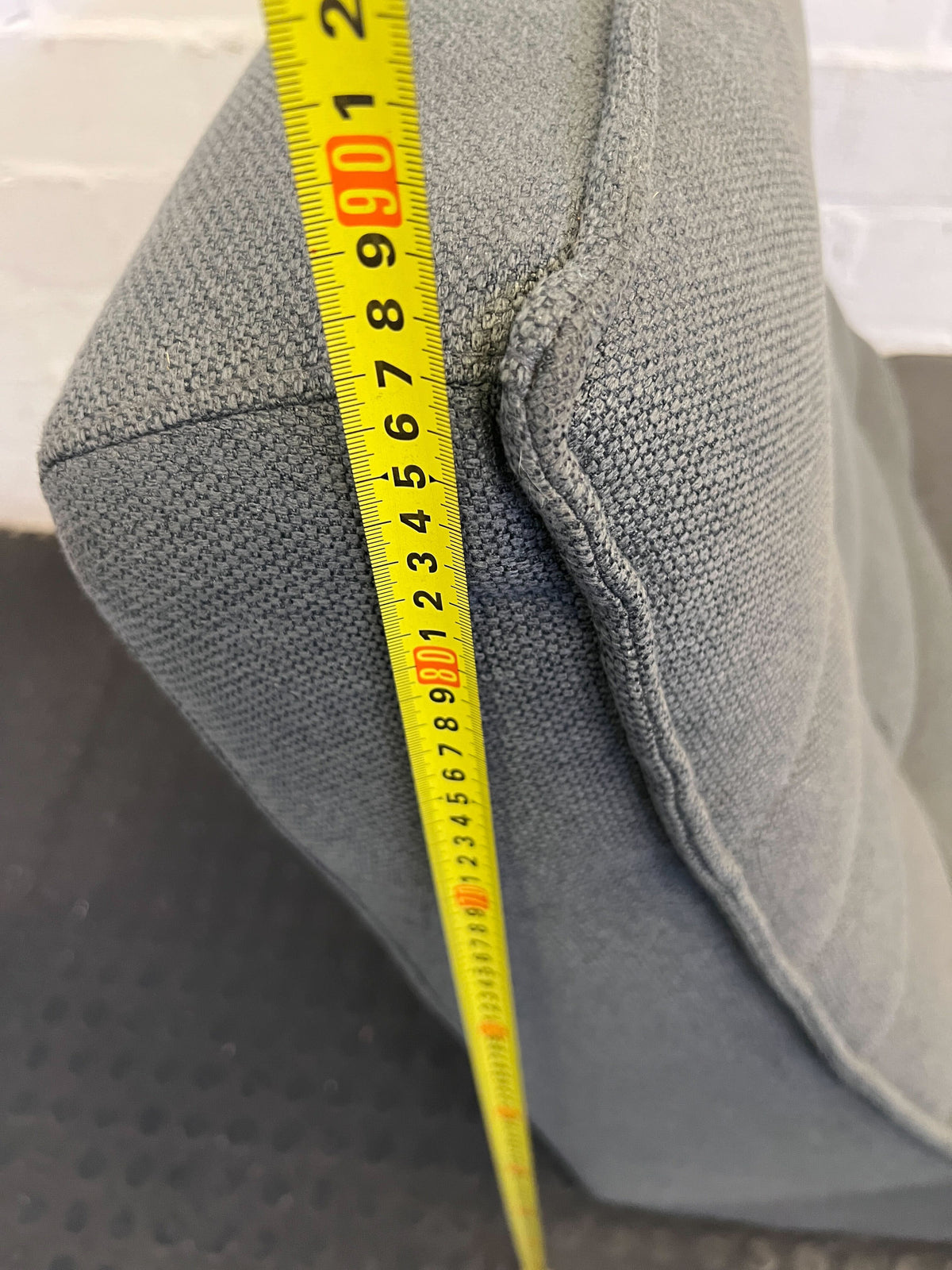 Stylish Grey Fabric Chaise Lounge with Minor Wear