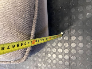 Stylish Grey Fabric Chaise Lounge with Minor Wear