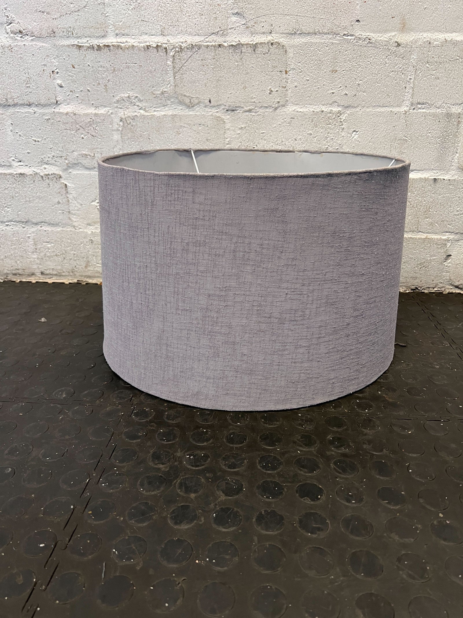 Stylish Grey Fabric Drum Lampshade – Perfect Condition!