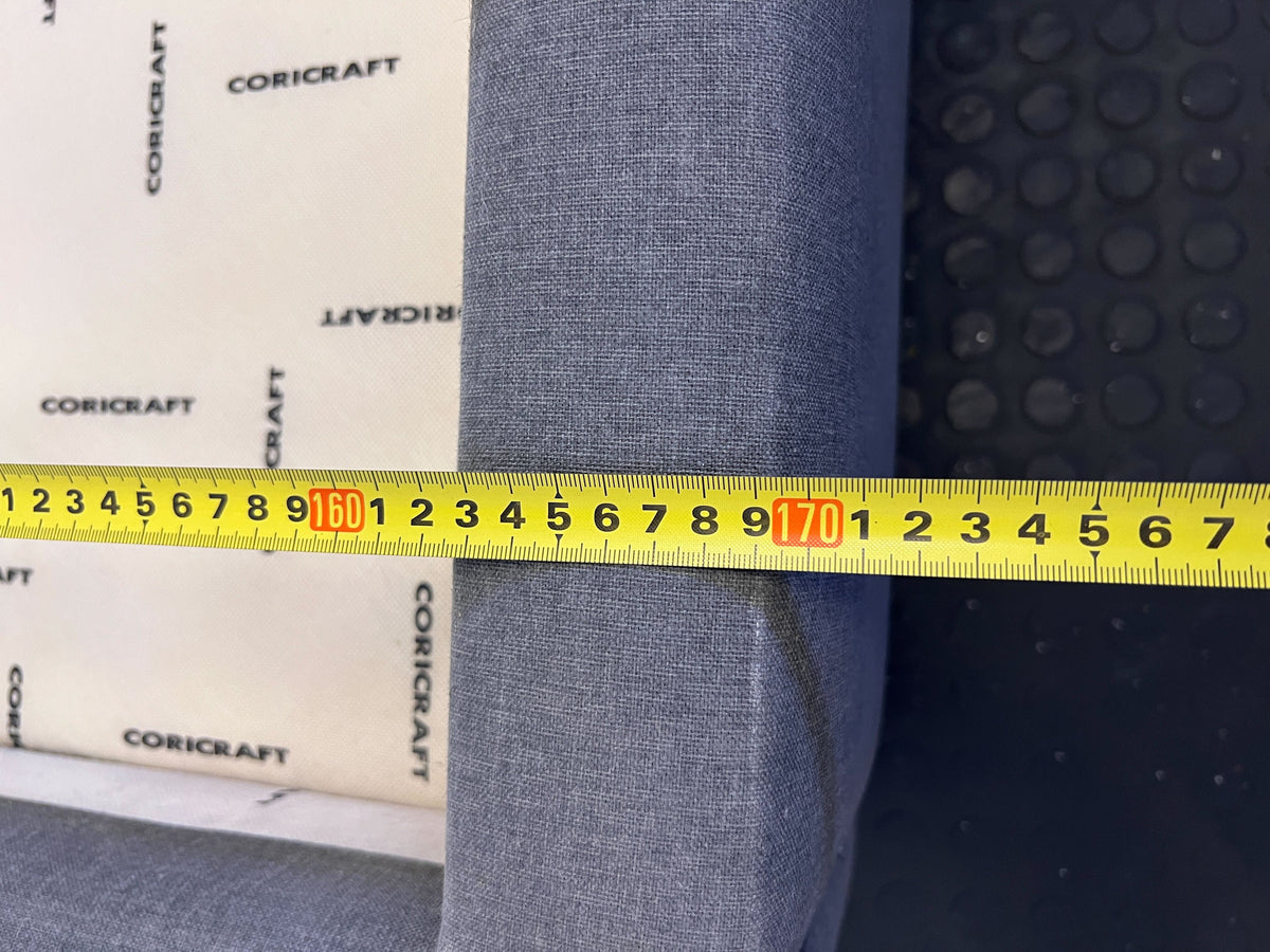 Stylish Grey Fabric Extra Length Queen Bed Frame with Button-Tufted Headboard