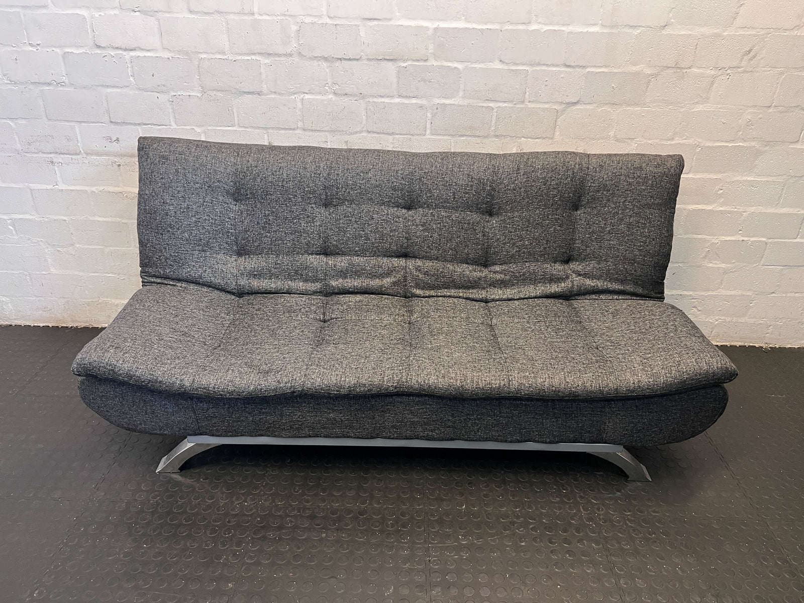 Stylish Grey Fabric Sofa Bed with Minor Wear