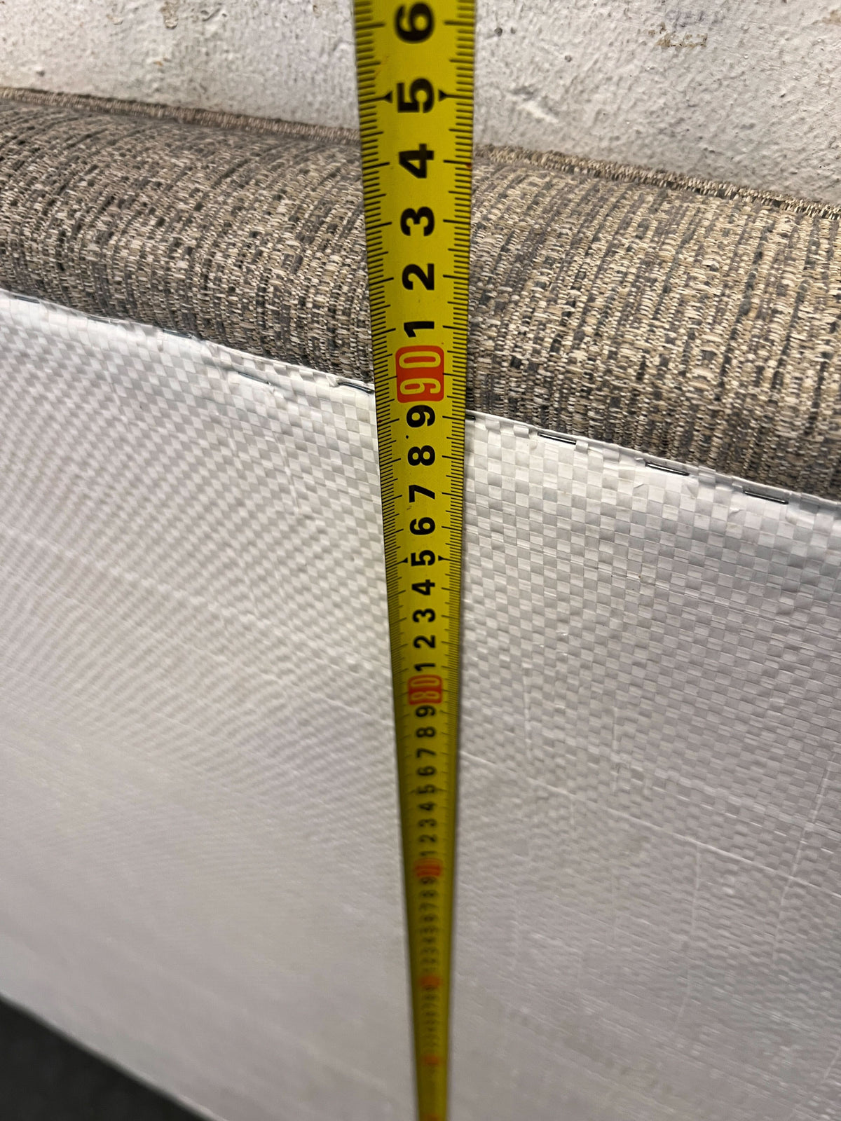 Stylish Grey Upholstered Queen Headboard - 180 x 90cm - REDUCED