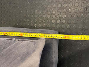 Stylish Grey Velvet Ottoman with Cushion | Minor Wear