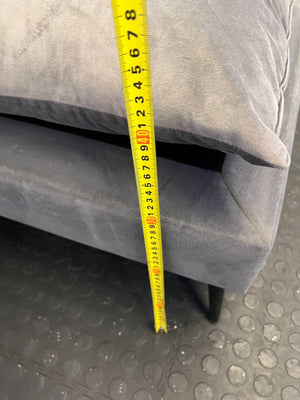 Stylish Grey Velvet Ottoman with Cushion | Minor Wear